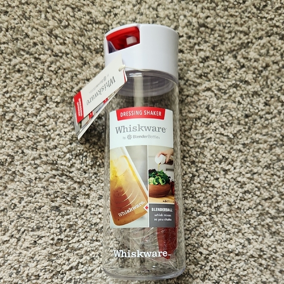 Dressing Shaker with Red and White Lid - Picture 1 of 4
